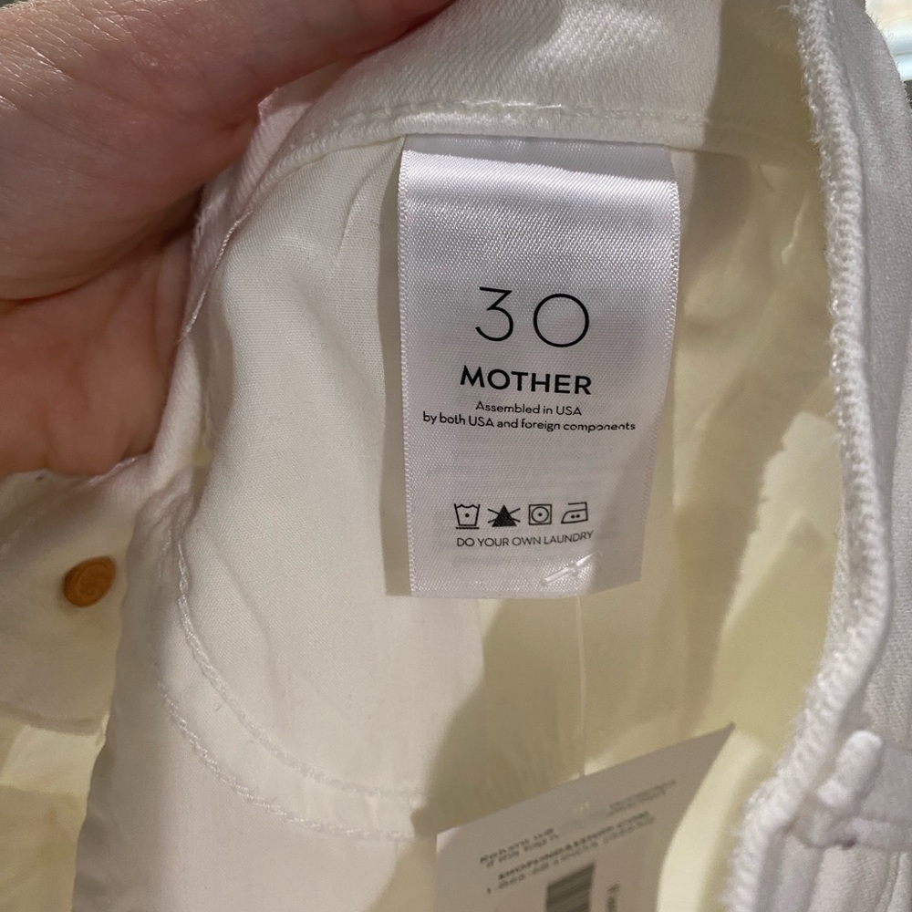 MOTHER The Hustler Ankle Fray In Fairest Of Them All White High Rise Jeans 30 - Picture 13 of 15